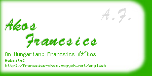 akos francsics business card